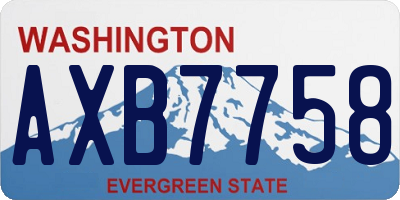 WA license plate AXB7758