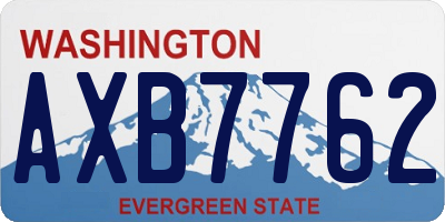 WA license plate AXB7762