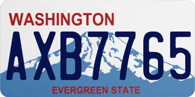 WA license plate AXB7765
