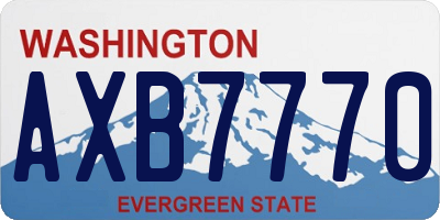 WA license plate AXB7770