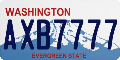 WA license plate AXB7777