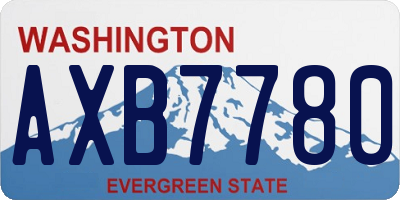 WA license plate AXB7780