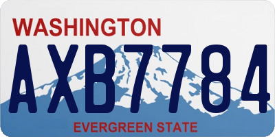 WA license plate AXB7784