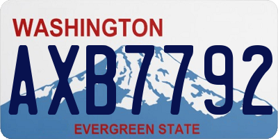 WA license plate AXB7792