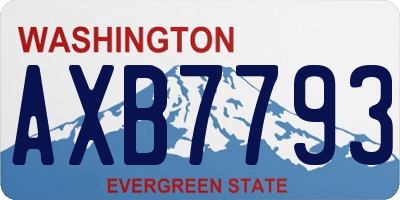 WA license plate AXB7793