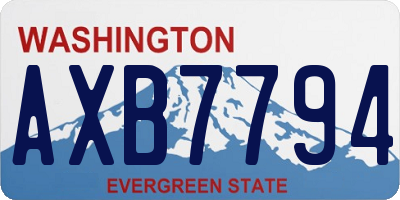 WA license plate AXB7794