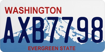 WA license plate AXB7798