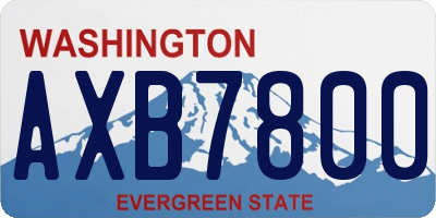WA license plate AXB7800