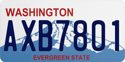 WA license plate AXB7801