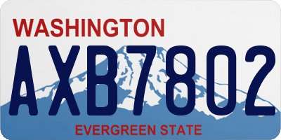 WA license plate AXB7802