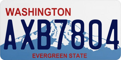 WA license plate AXB7804