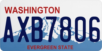 WA license plate AXB7806
