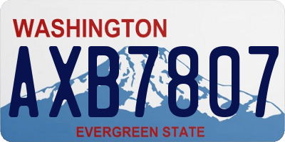 WA license plate AXB7807