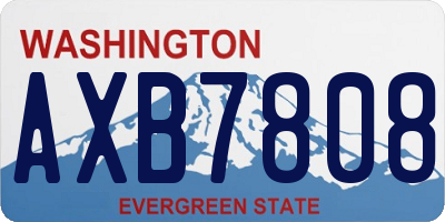 WA license plate AXB7808