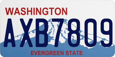 WA license plate AXB7809