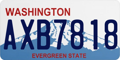 WA license plate AXB7818