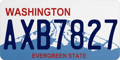 WA license plate AXB7827
