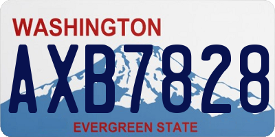 WA license plate AXB7828