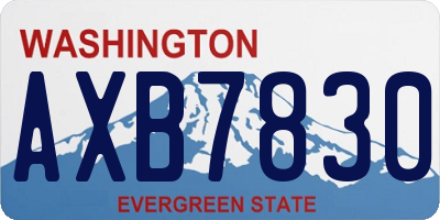 WA license plate AXB7830