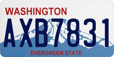 WA license plate AXB7831