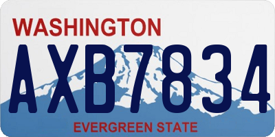 WA license plate AXB7834