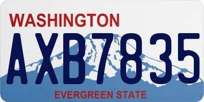 WA license plate AXB7835
