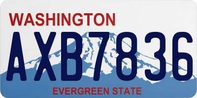 WA license plate AXB7836