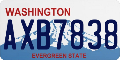 WA license plate AXB7838