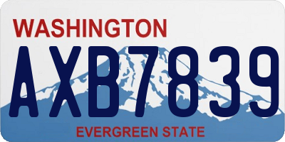 WA license plate AXB7839