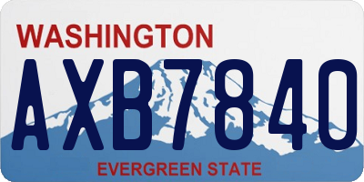 WA license plate AXB7840