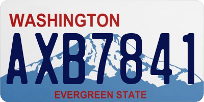 WA license plate AXB7841
