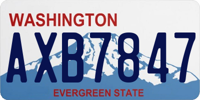 WA license plate AXB7847