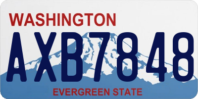 WA license plate AXB7848