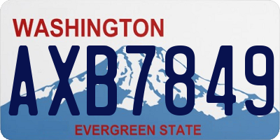 WA license plate AXB7849
