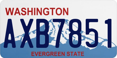 WA license plate AXB7851