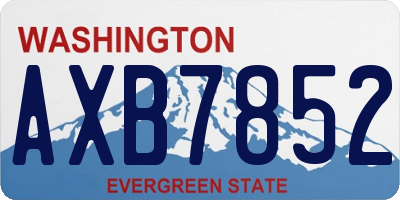 WA license plate AXB7852