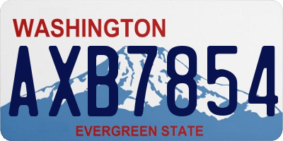 WA license plate AXB7854