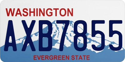 WA license plate AXB7855