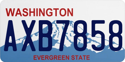 WA license plate AXB7858