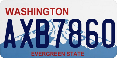 WA license plate AXB7860