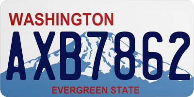 WA license plate AXB7862