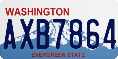 WA license plate AXB7864