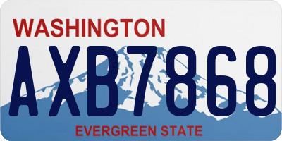 WA license plate AXB7868