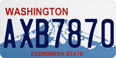 WA license plate AXB7870