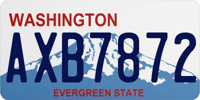 WA license plate AXB7872