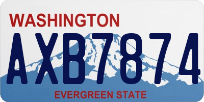 WA license plate AXB7874