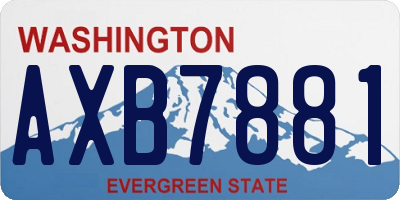 WA license plate AXB7881