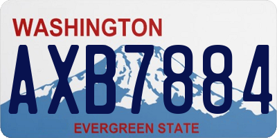 WA license plate AXB7884