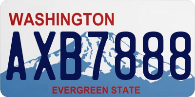 WA license plate AXB7888