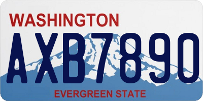 WA license plate AXB7890